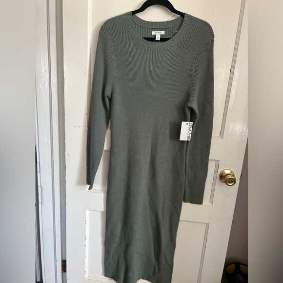 Nine West Dresses & Skirts - Nine West olive green ribbed dress XXL